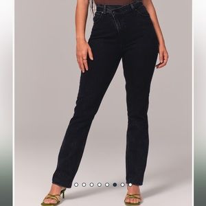 Abercrombie Curve Love Ultra High Rise 90s Slim Straight Jean Black 27L